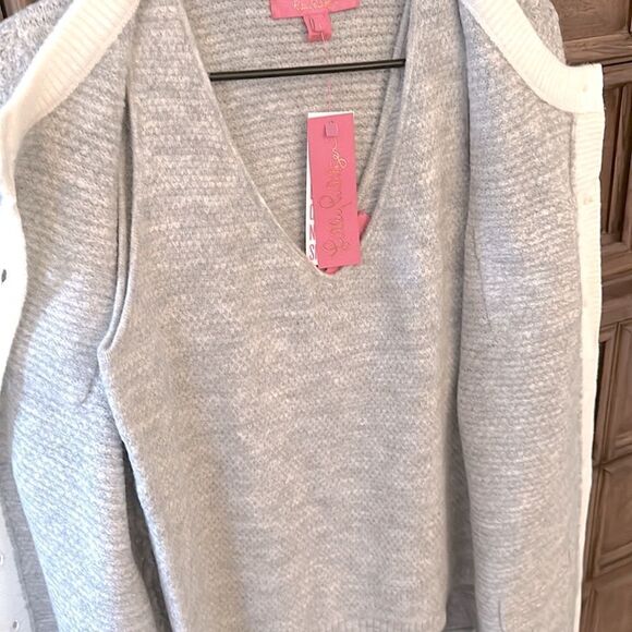 Lilly Pulitzer Davison Sweater Set- Heathered Seaside Grey NWT - Picture 6 of 7